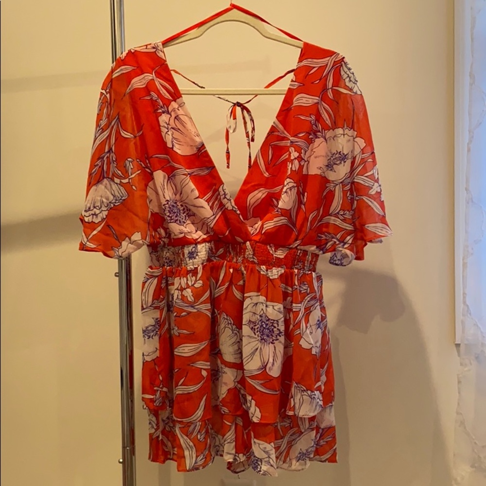 Pink Lily Floral Romper